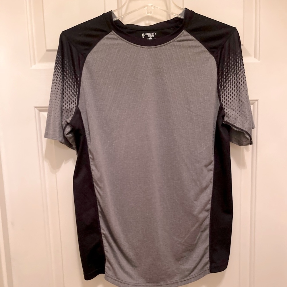 Gray and Black dri-fit men’s t-shirt. Size M